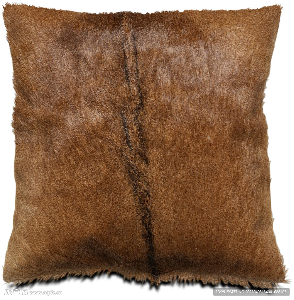 棕色毛绒抱枕