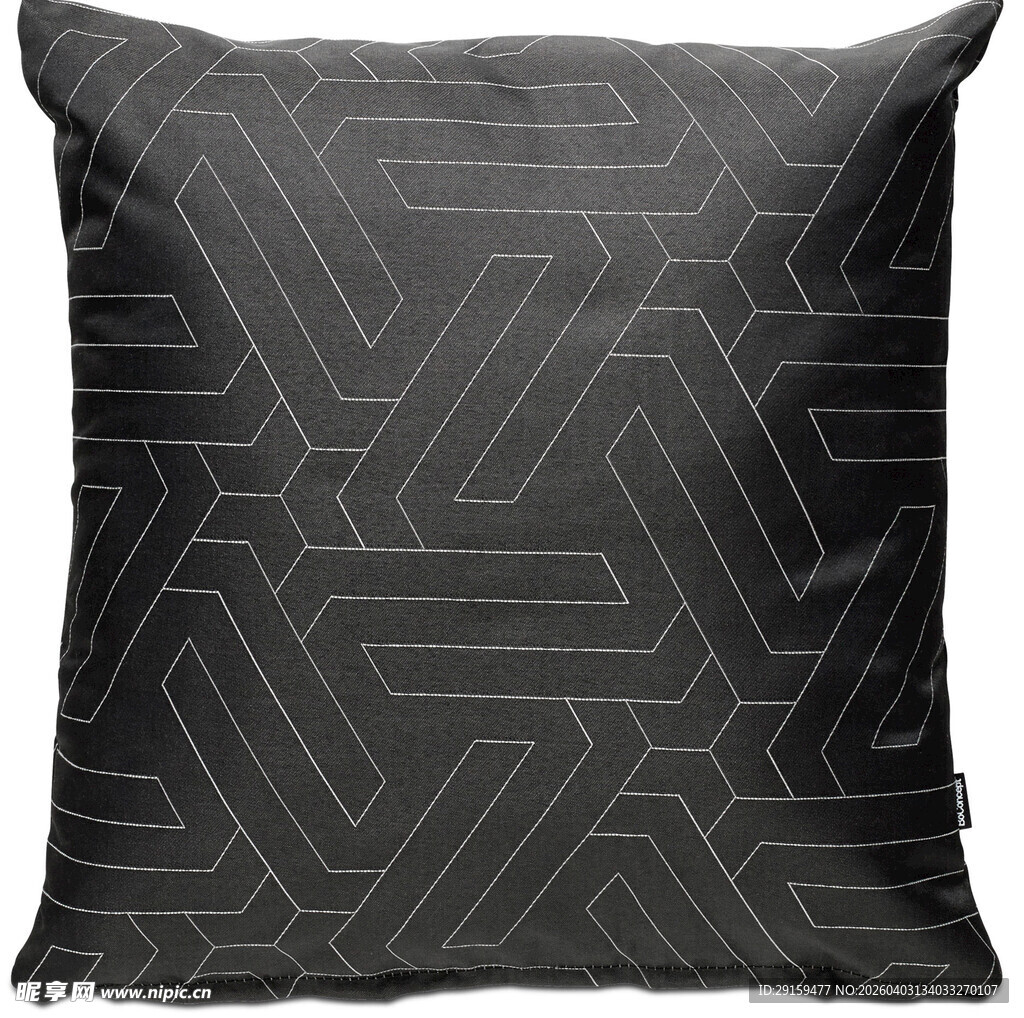 几何图案黑色抱枕