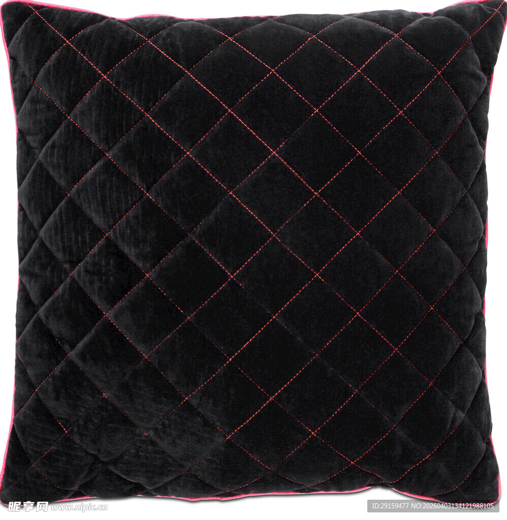黑色菱格纹装饰抱枕