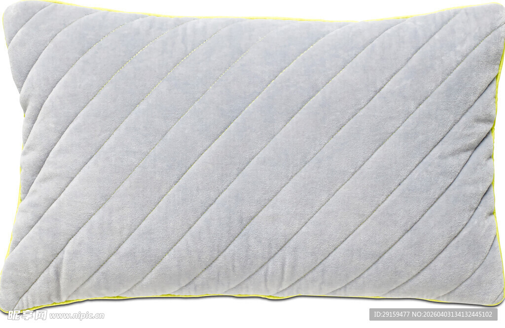 浅灰色绗缝枕头