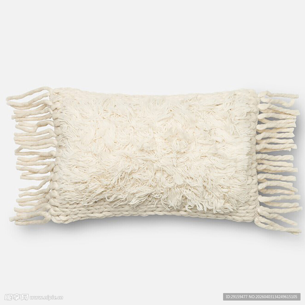 米白色流苏装饰抱枕