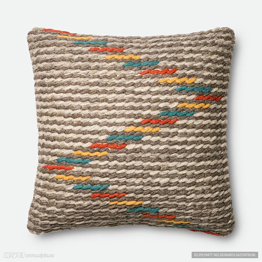 多彩条纹图案抱枕