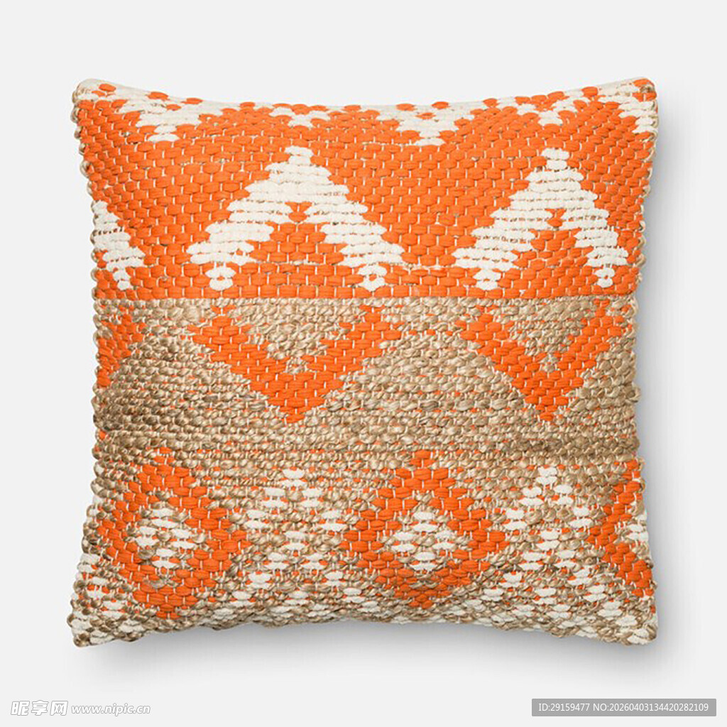 几何图案橙色抱枕