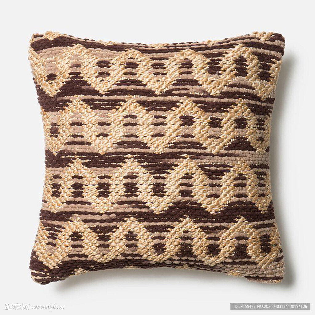 几何图案棕色抱枕