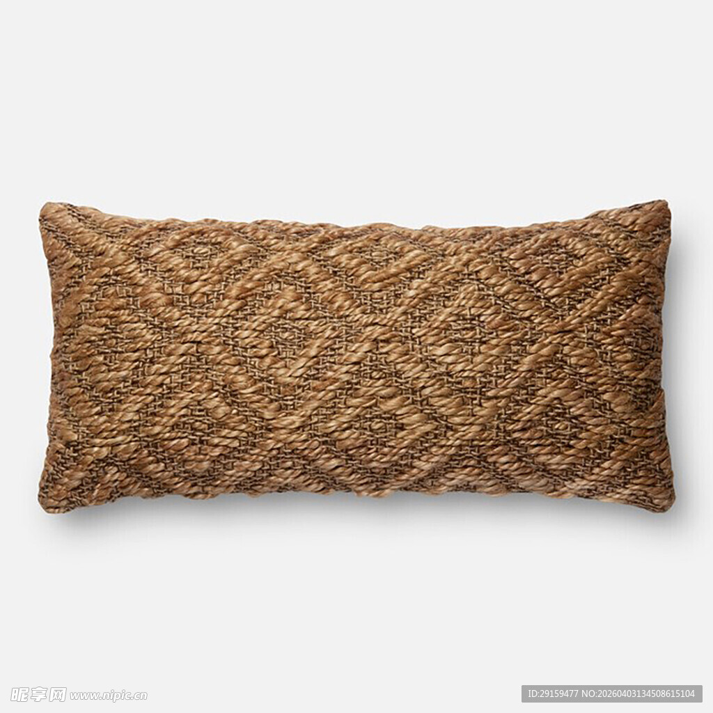 棕色几何图案长形抱枕