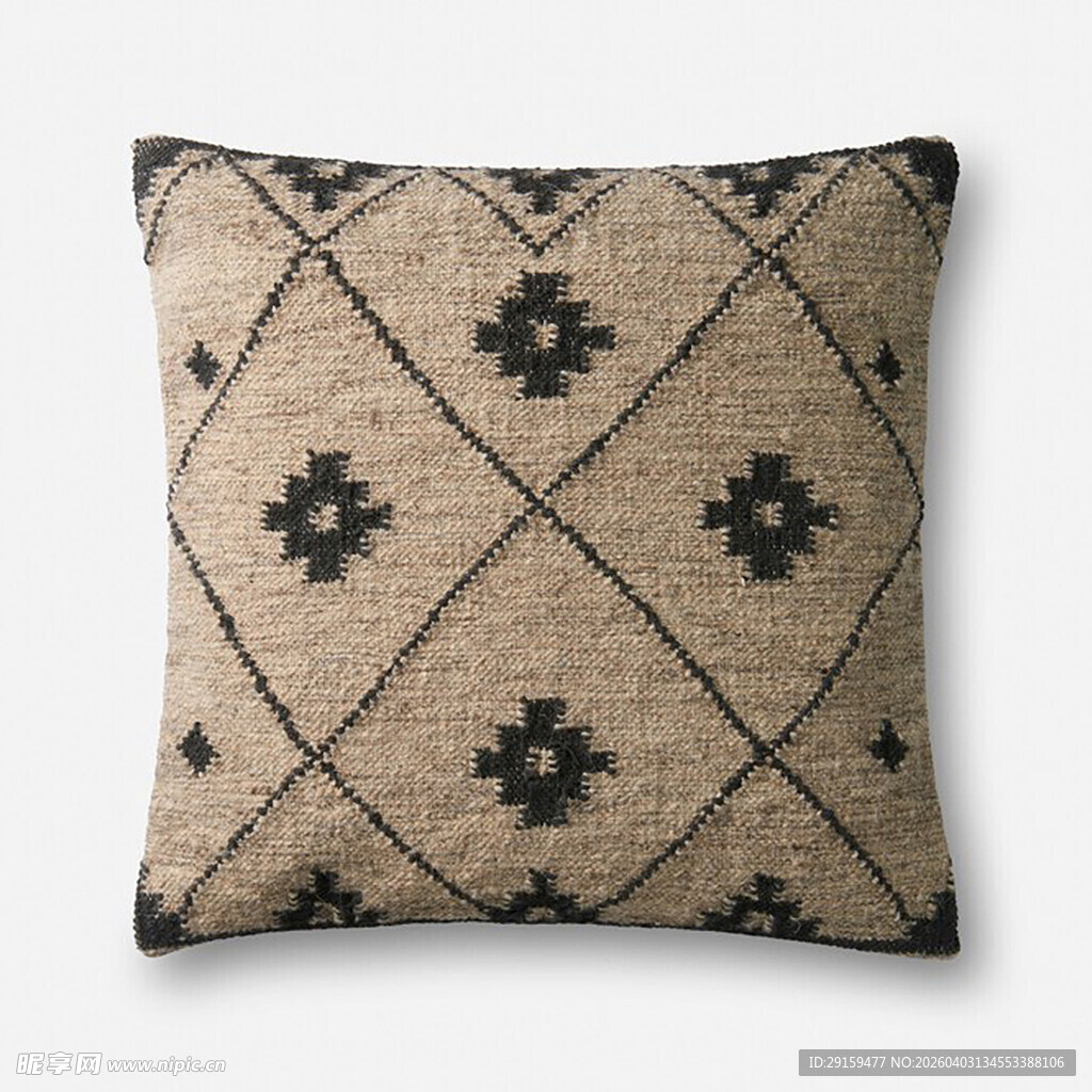 几何图案米色抱枕