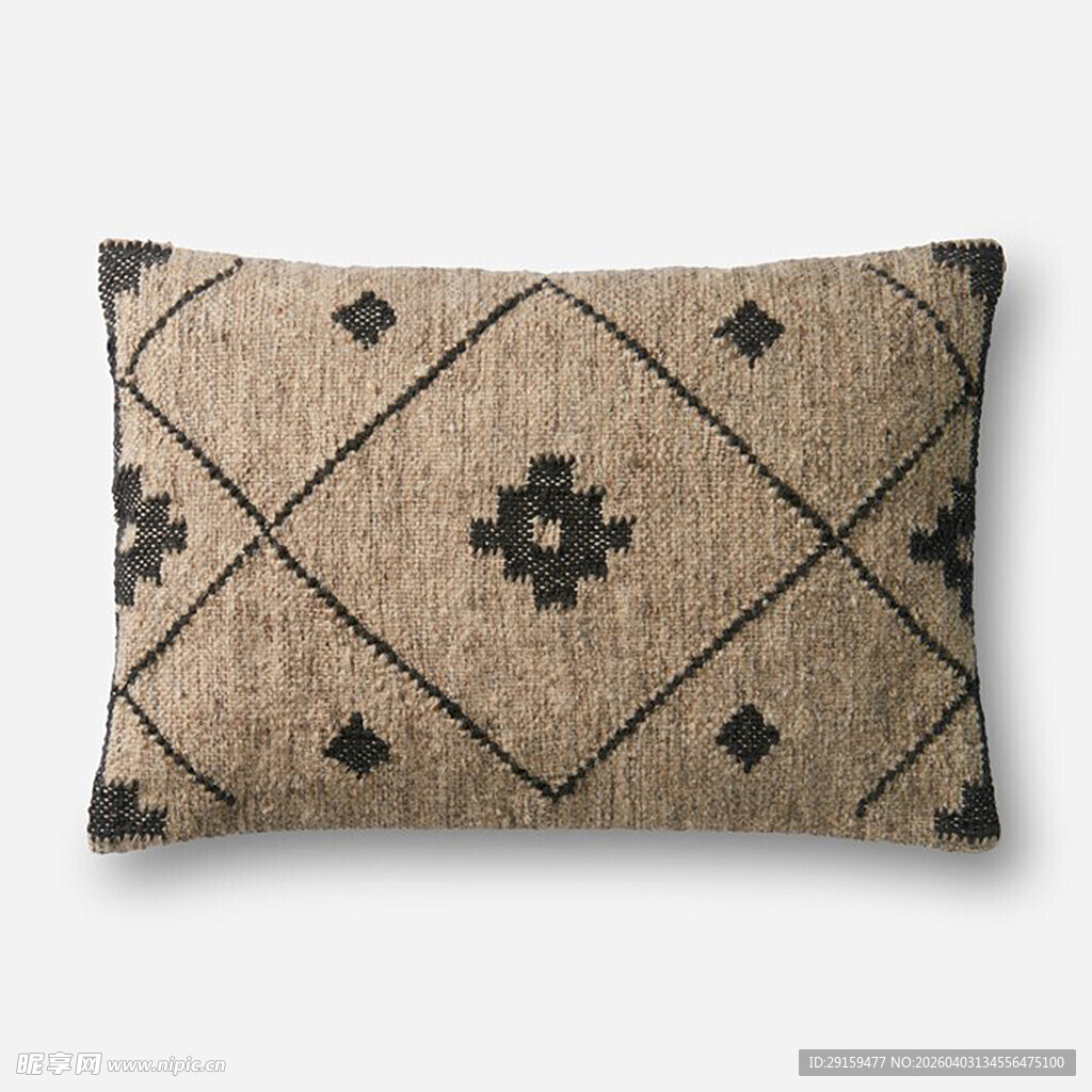 几何图案米色抱枕