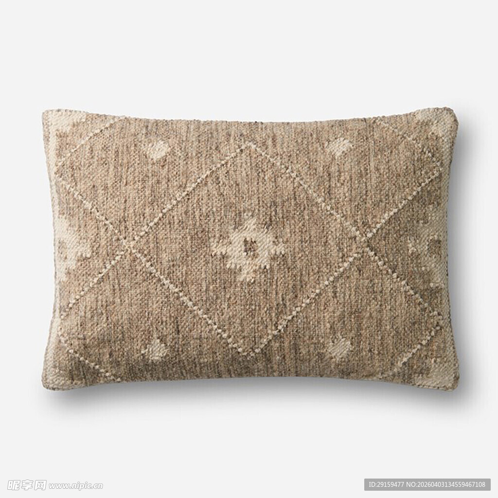 几何图案米色抱枕