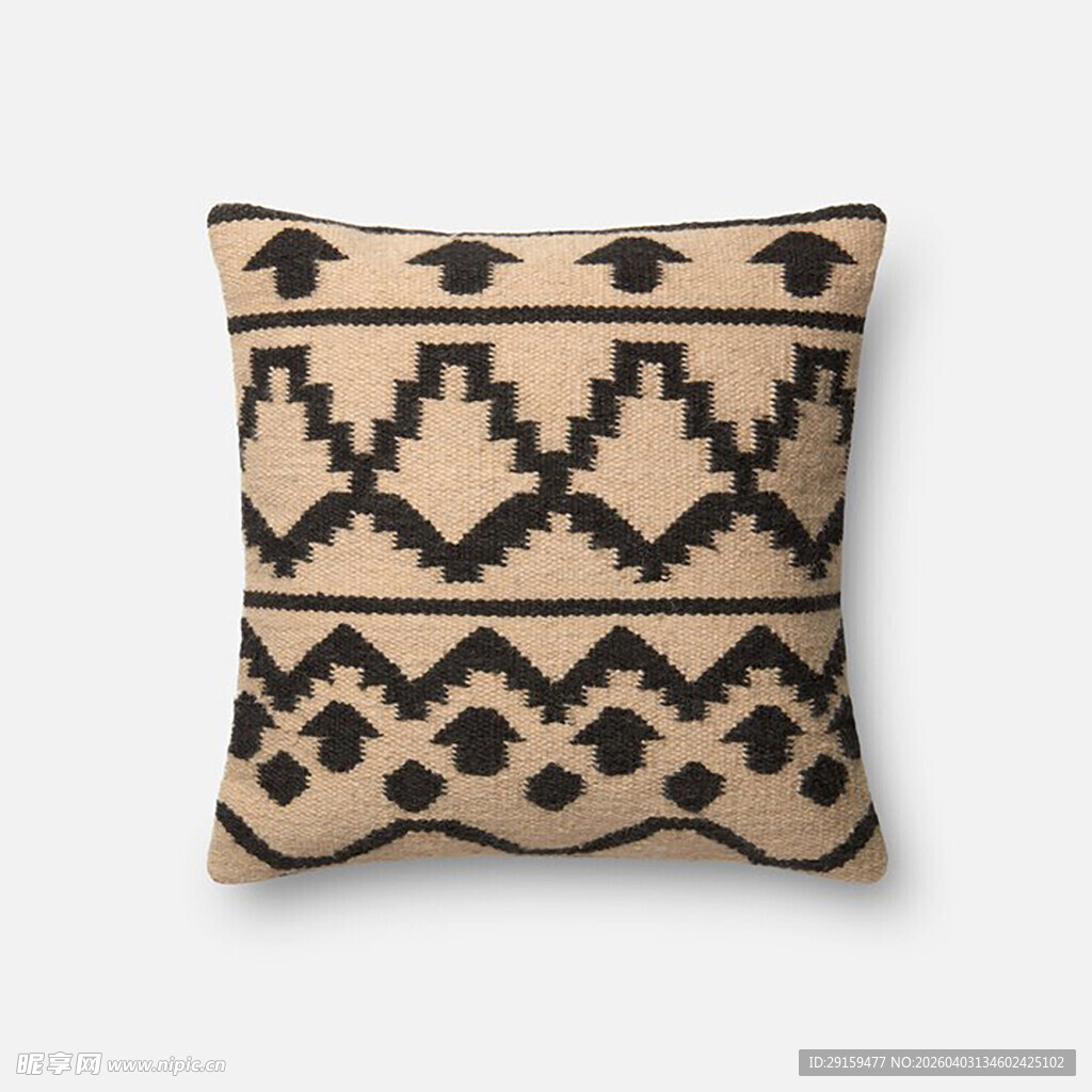 几何图案米色抱枕