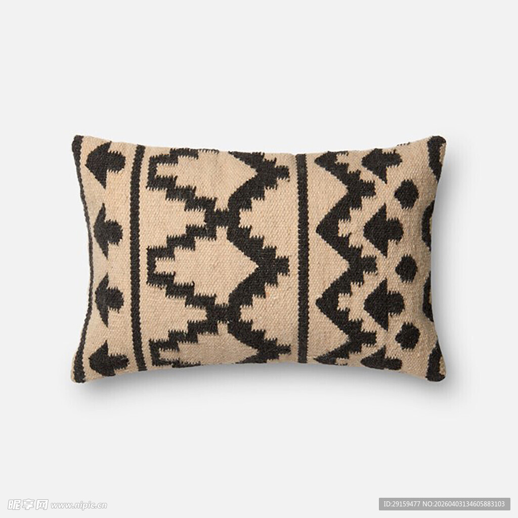几何图案米色抱枕