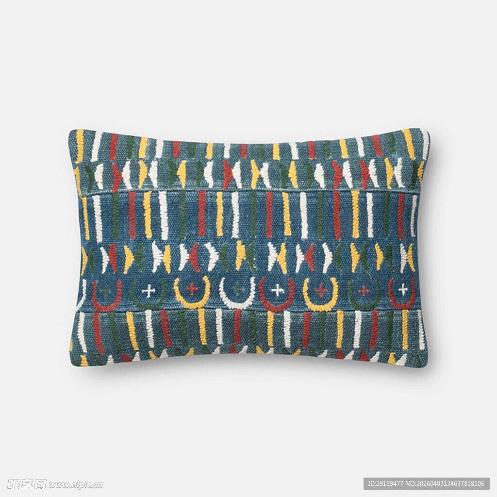 多彩条纹图案抱枕