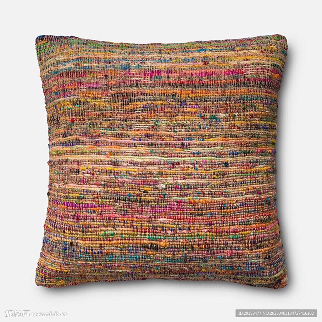 多彩条纹编织抱枕
