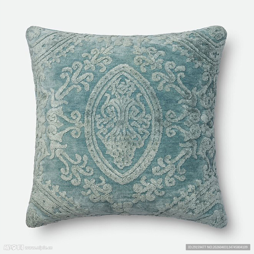 蓝底花纹装饰抱枕