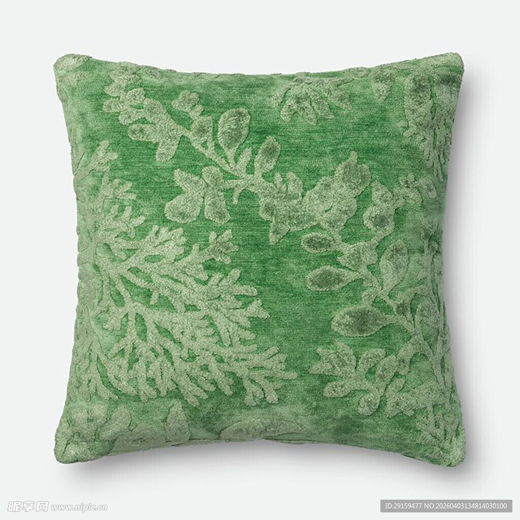 绿色花纹抱枕