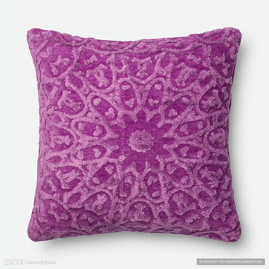 紫色花纹抱枕