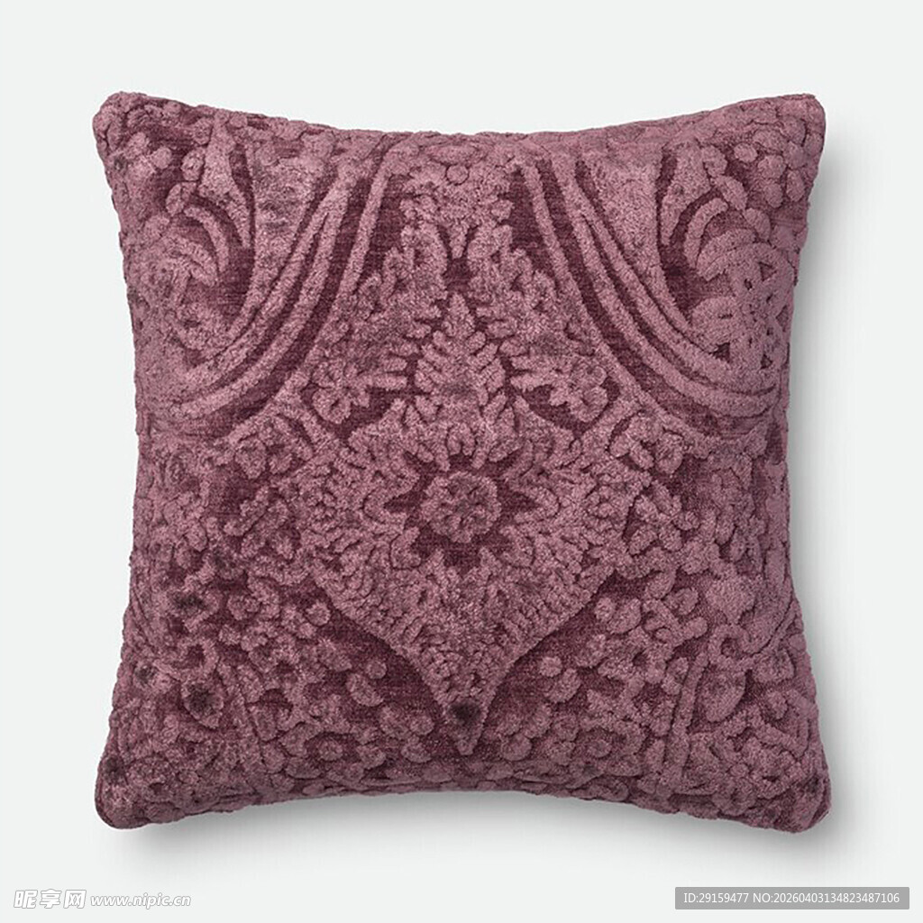 紫色花纹抱枕