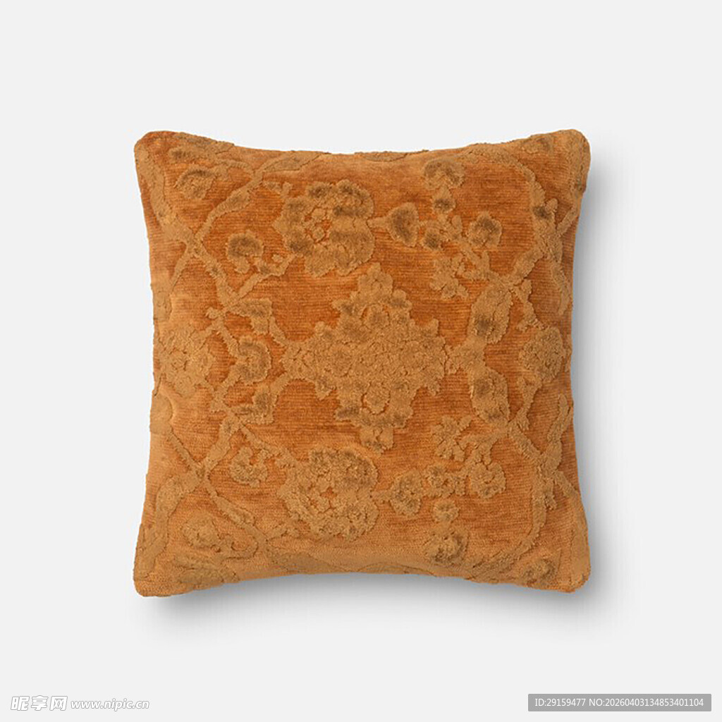 橙色花纹抱枕
