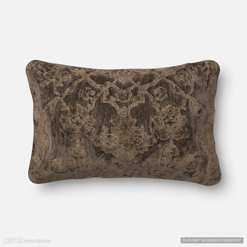 复古花纹棕色抱枕