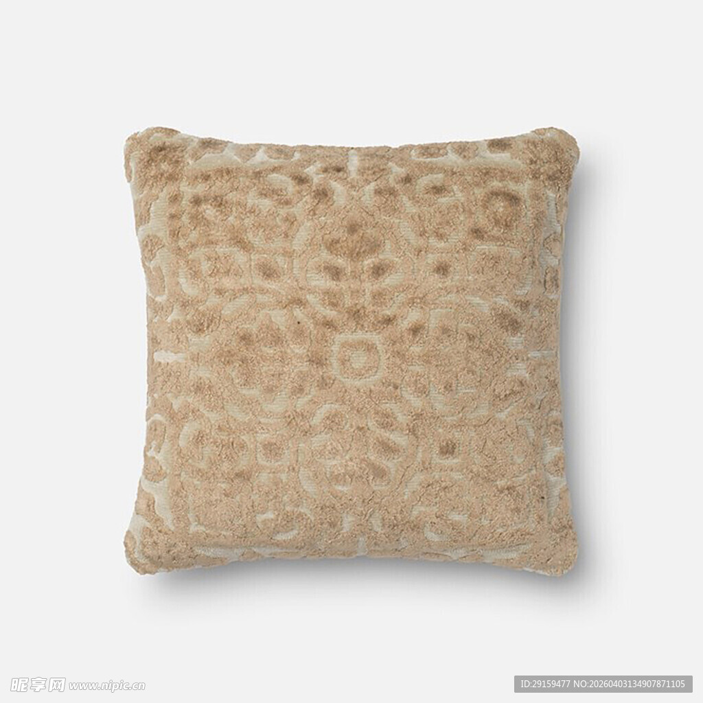 米色花纹方形抱枕