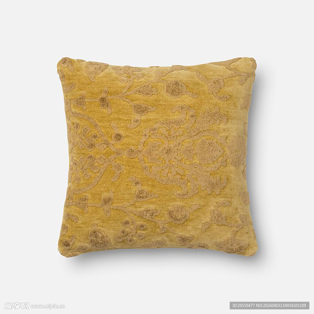 黄色纹理方形抱枕