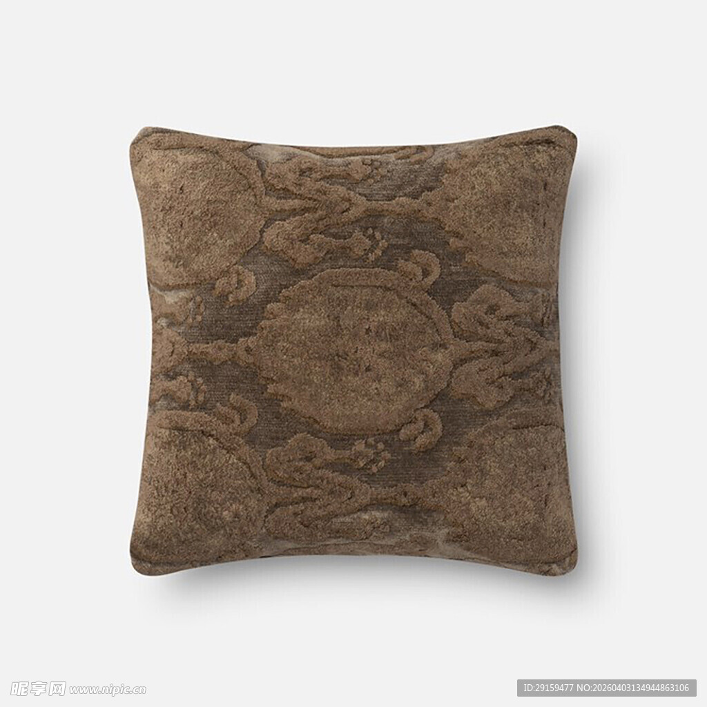 棕色花纹抱枕