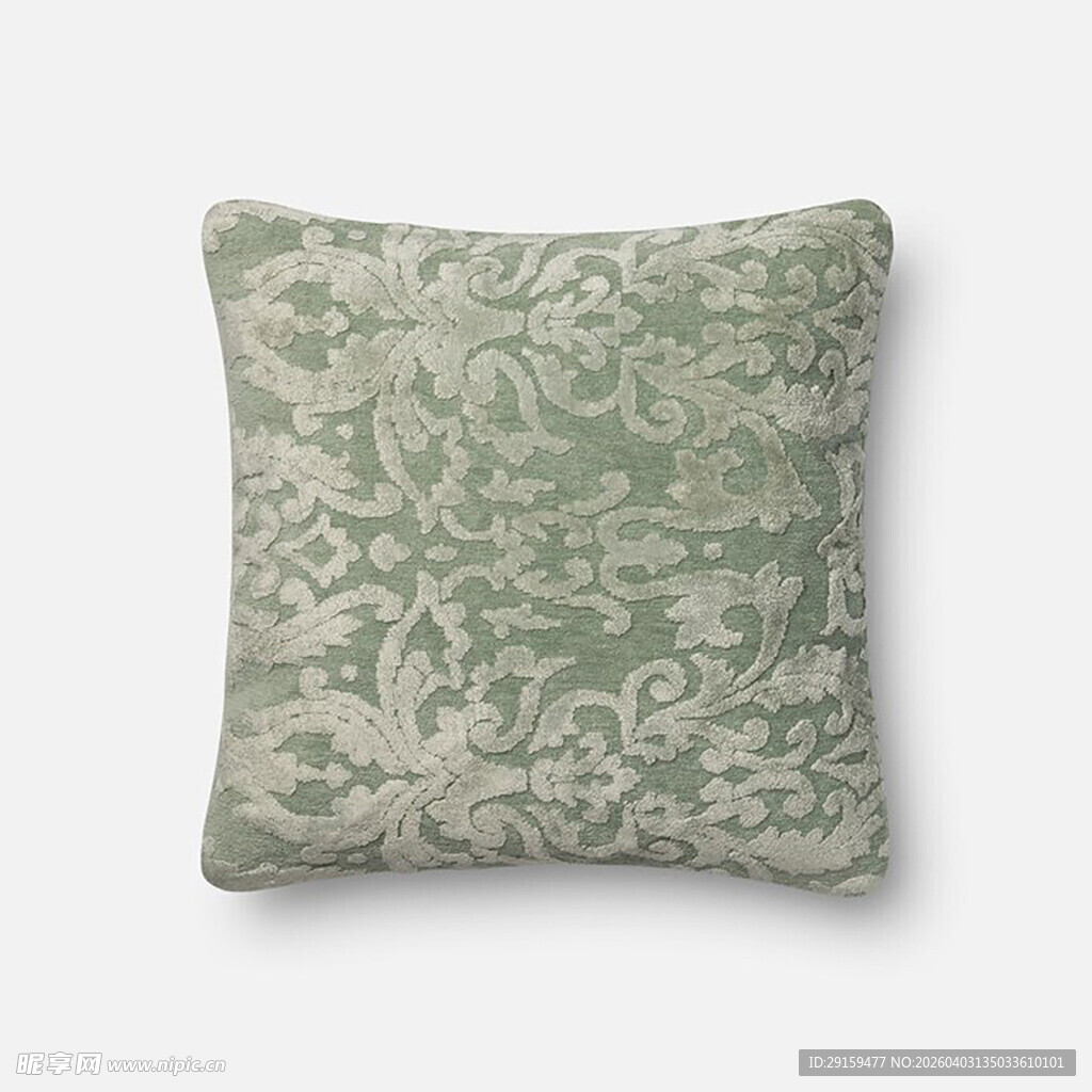 绿色花纹抱枕
