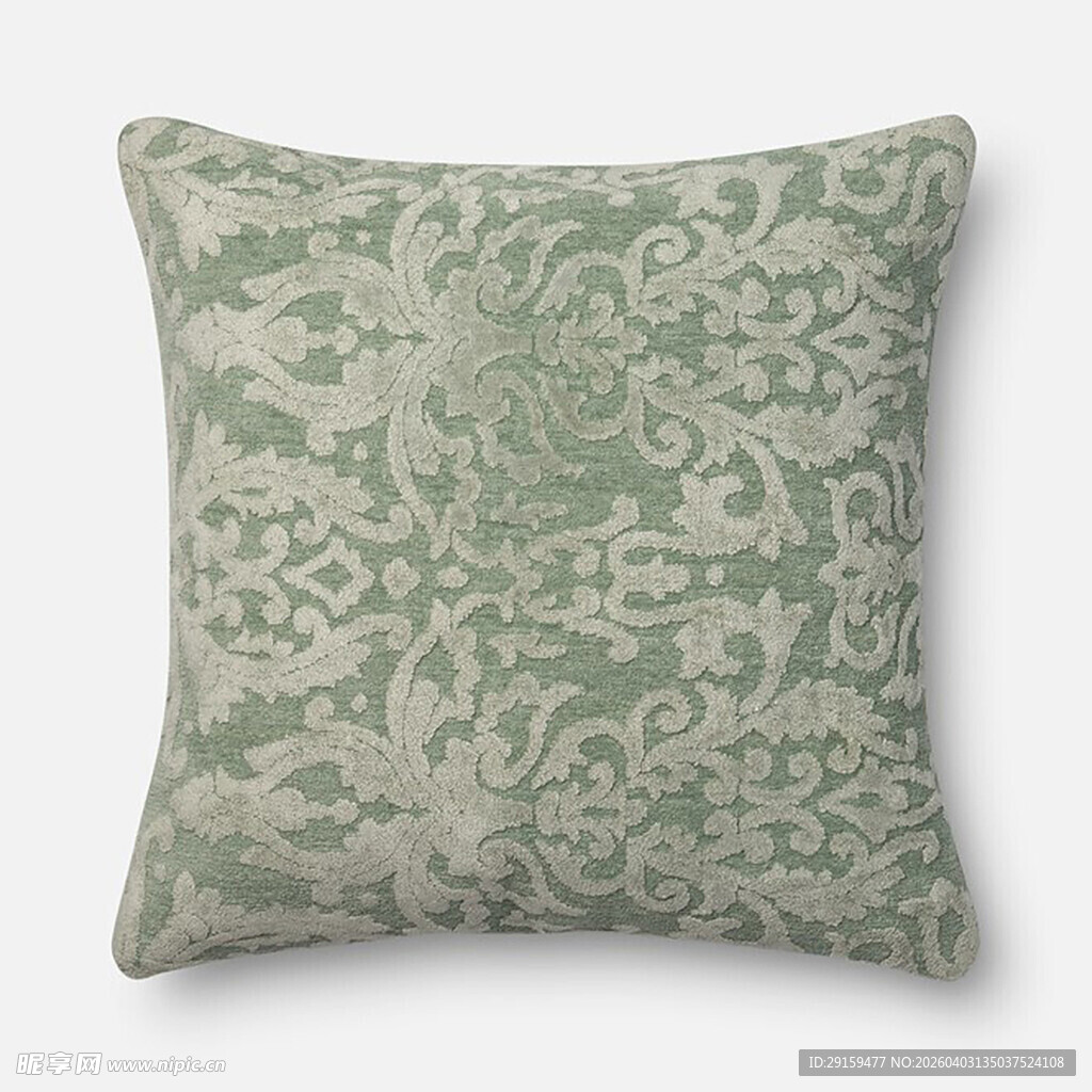 浅绿色花纹抱枕