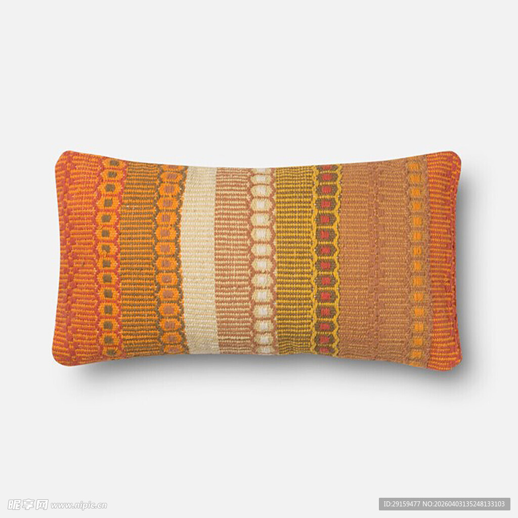 条纹几何图案橙色抱枕