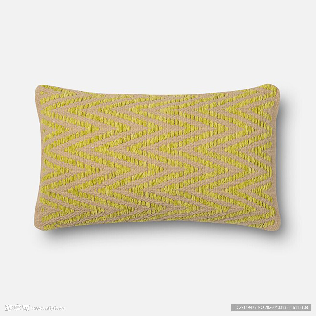 黄色几何图案长形抱枕
