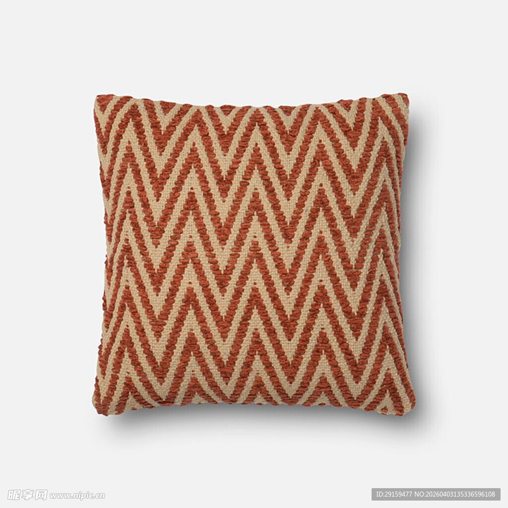 橙白锯齿纹抱枕