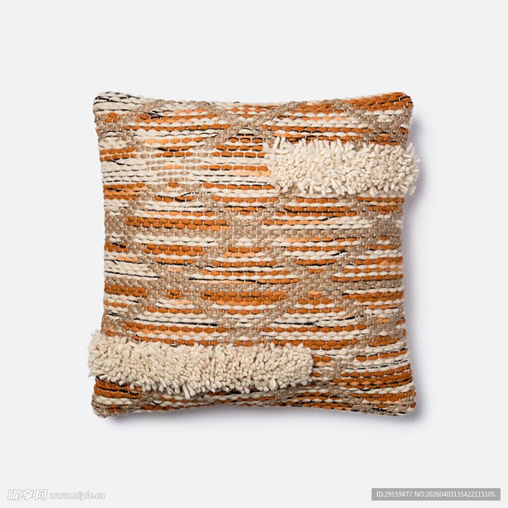条纹毛绒拼接抱枕