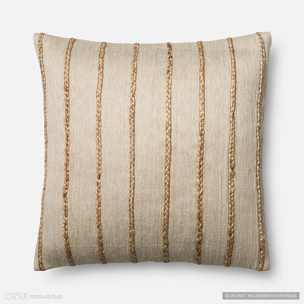 条纹米色抱枕