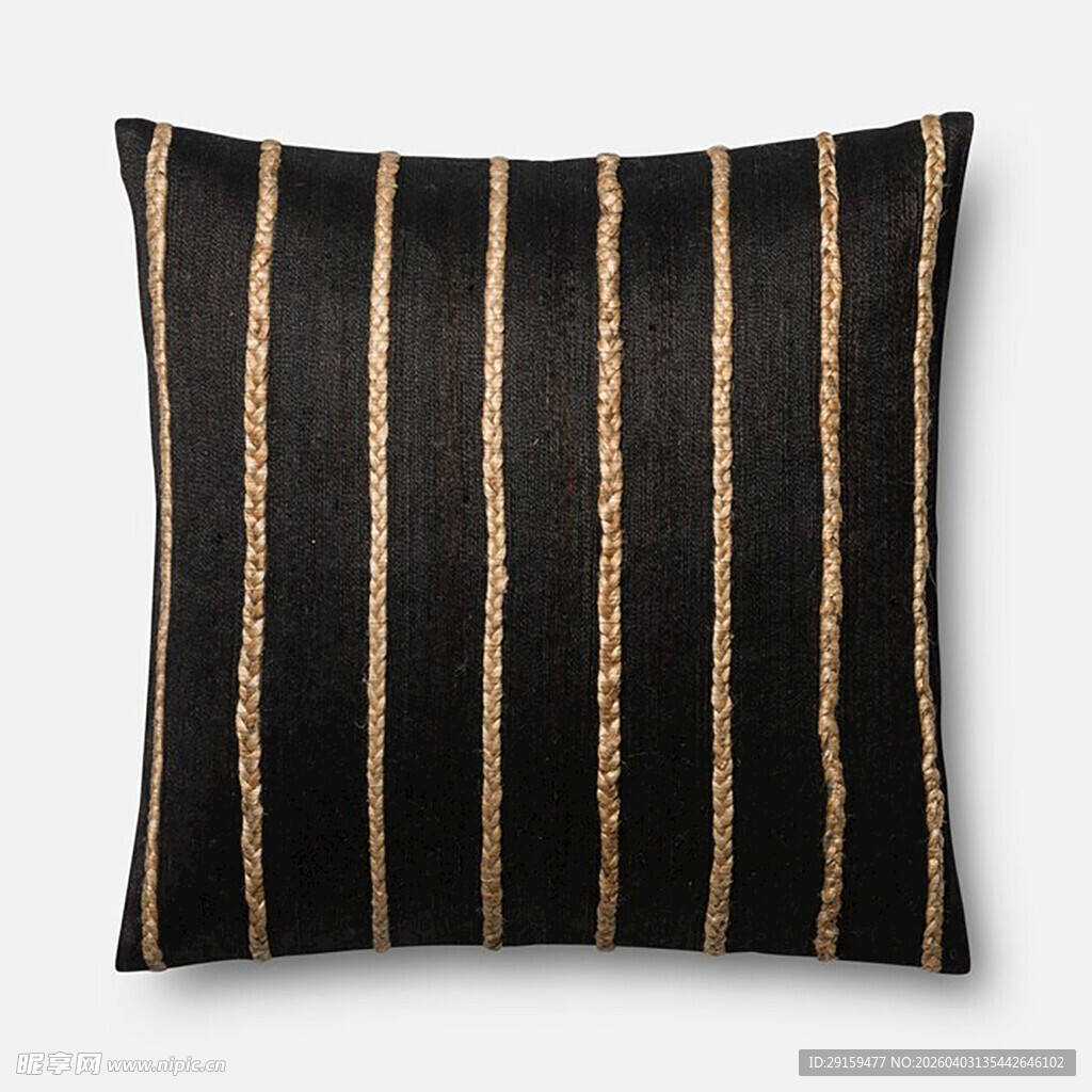 黑金条纹装饰抱枕