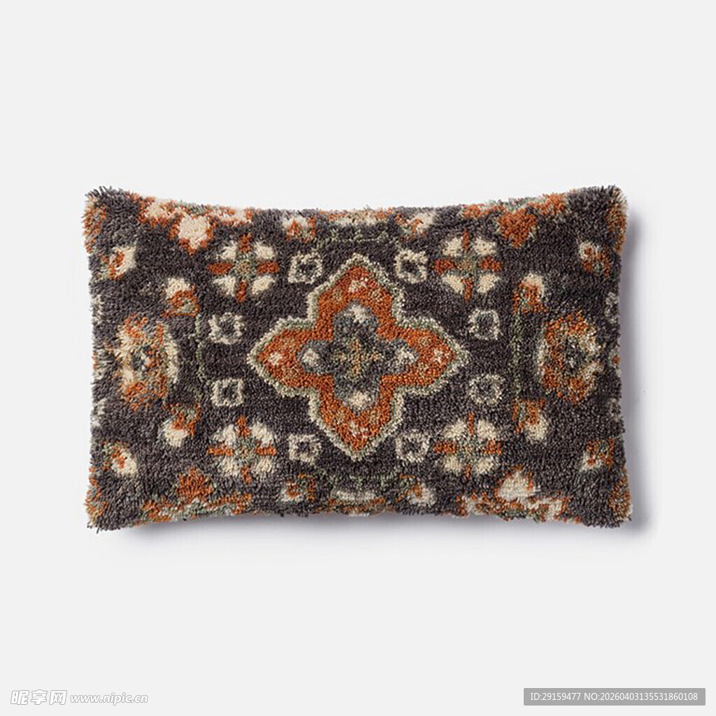 复古花纹图案长方形抱枕