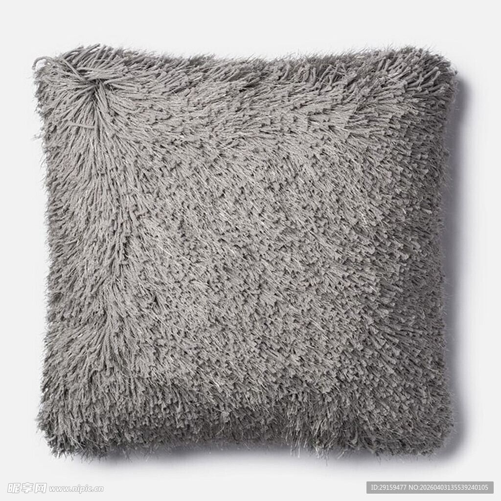灰色毛绒抱枕