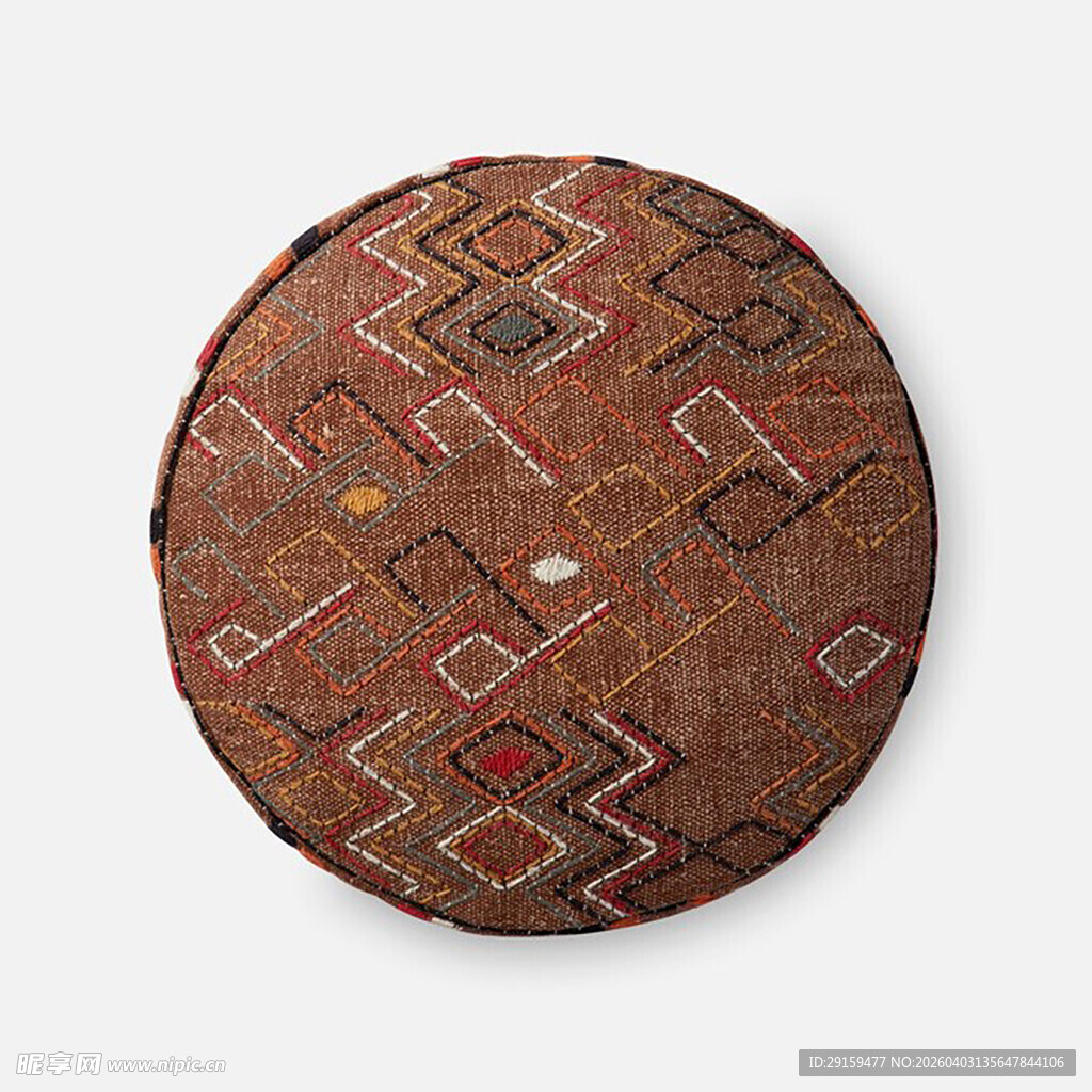 民族风圆形图案坐垫