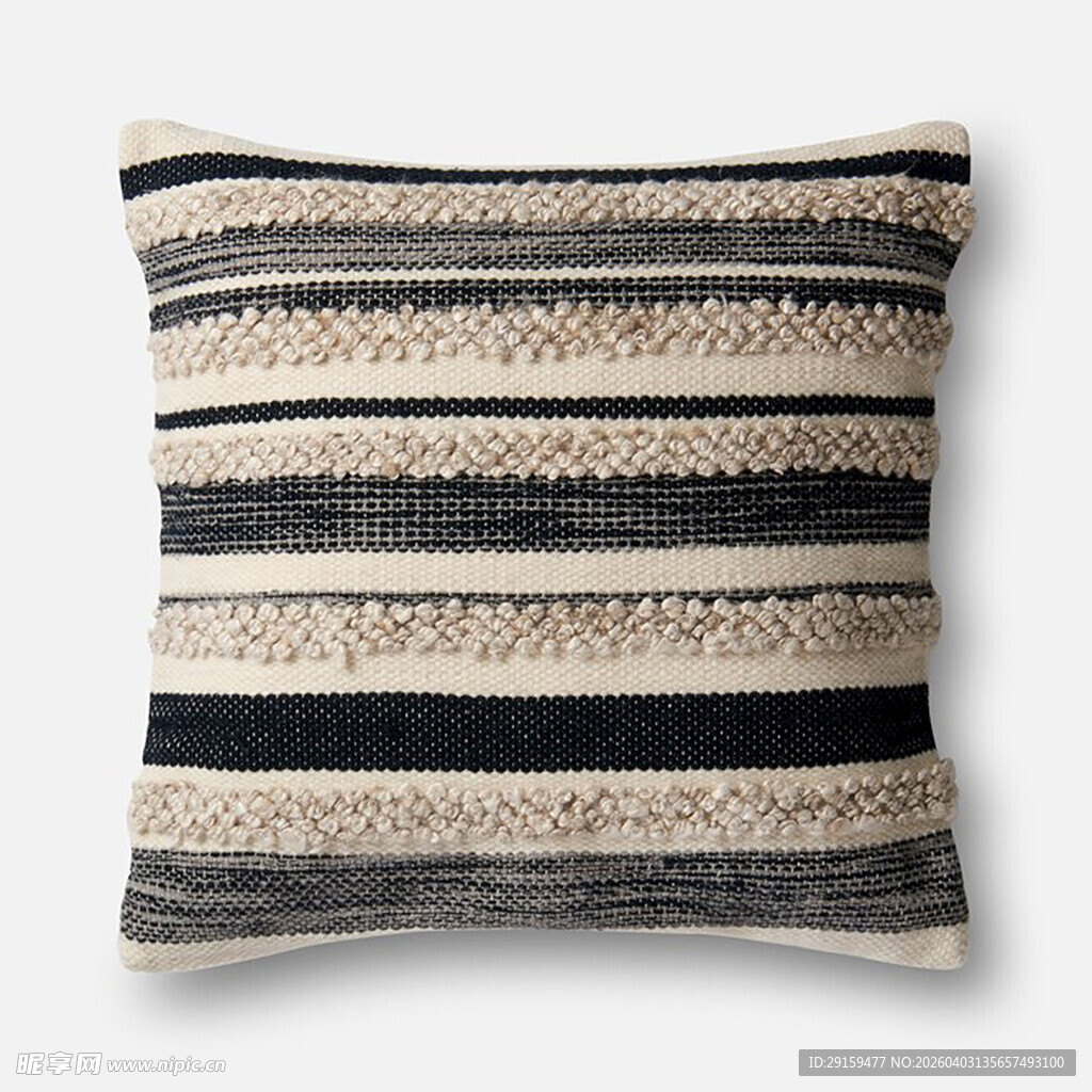 条纹编织抱枕