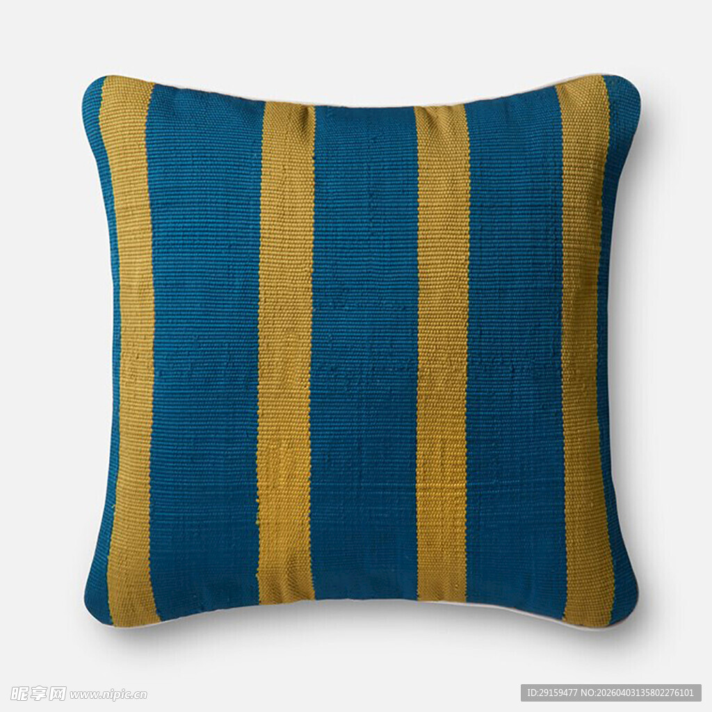 蓝黄条纹抱枕