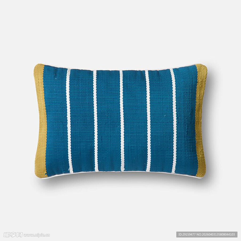 蓝黄条纹抱枕