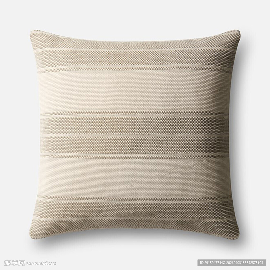 条纹米色抱枕