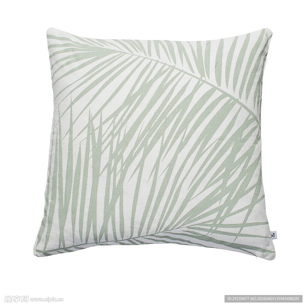 绿白叶纹抱枕