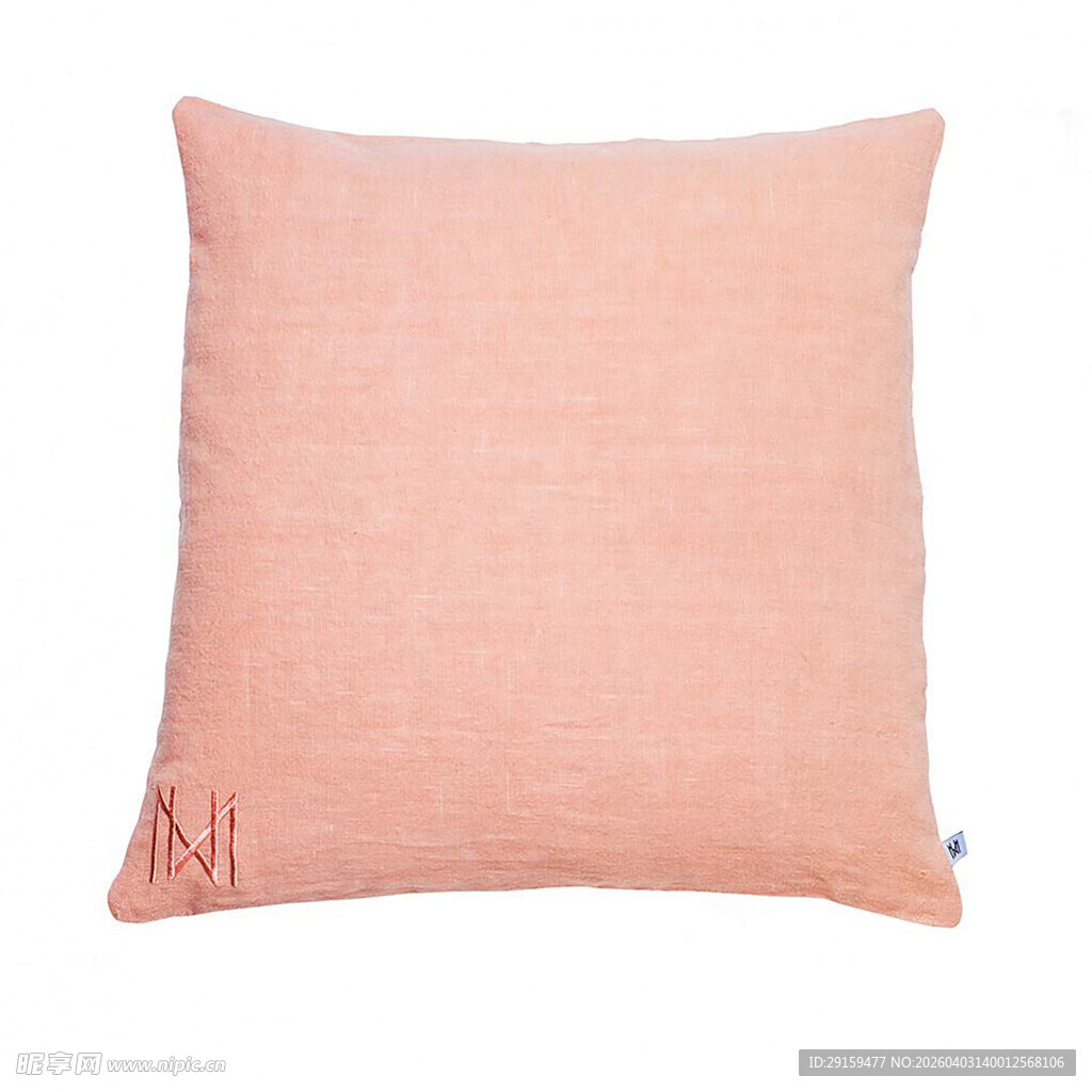浅粉色简约方形抱枕