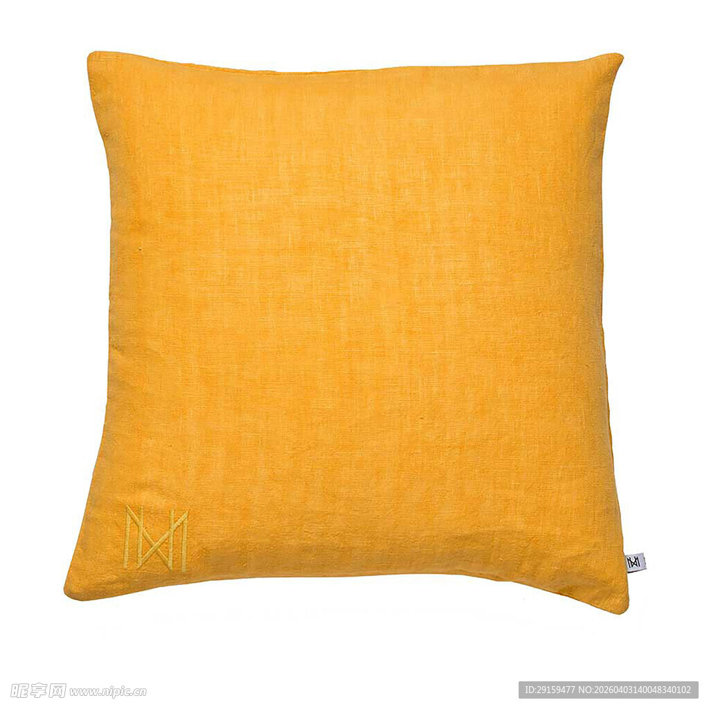 黄色简约方形抱枕