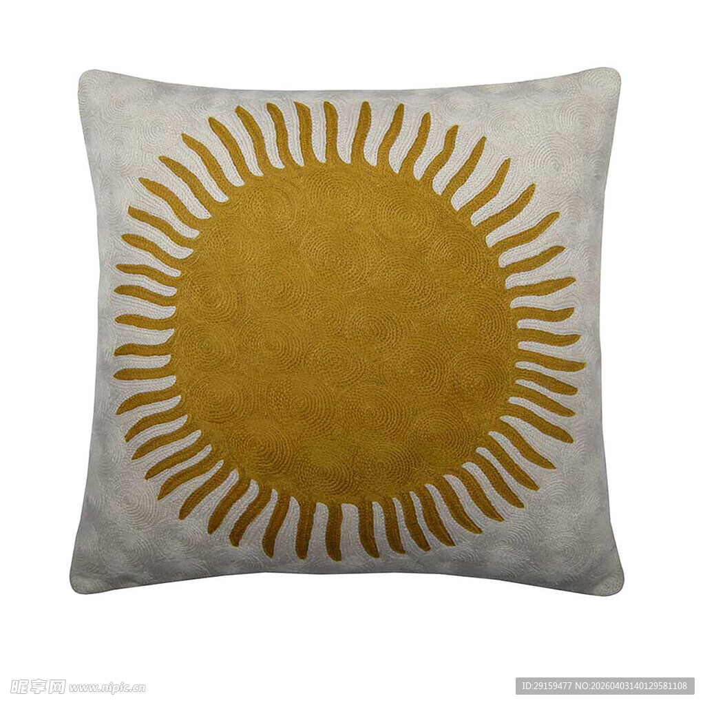 黄色太阳图案抱枕