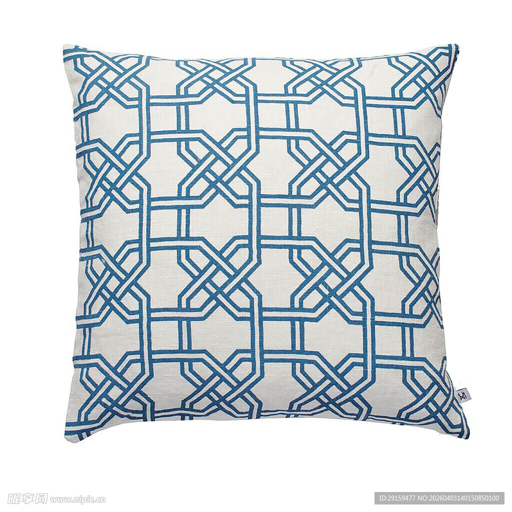蓝白几何图案抱枕