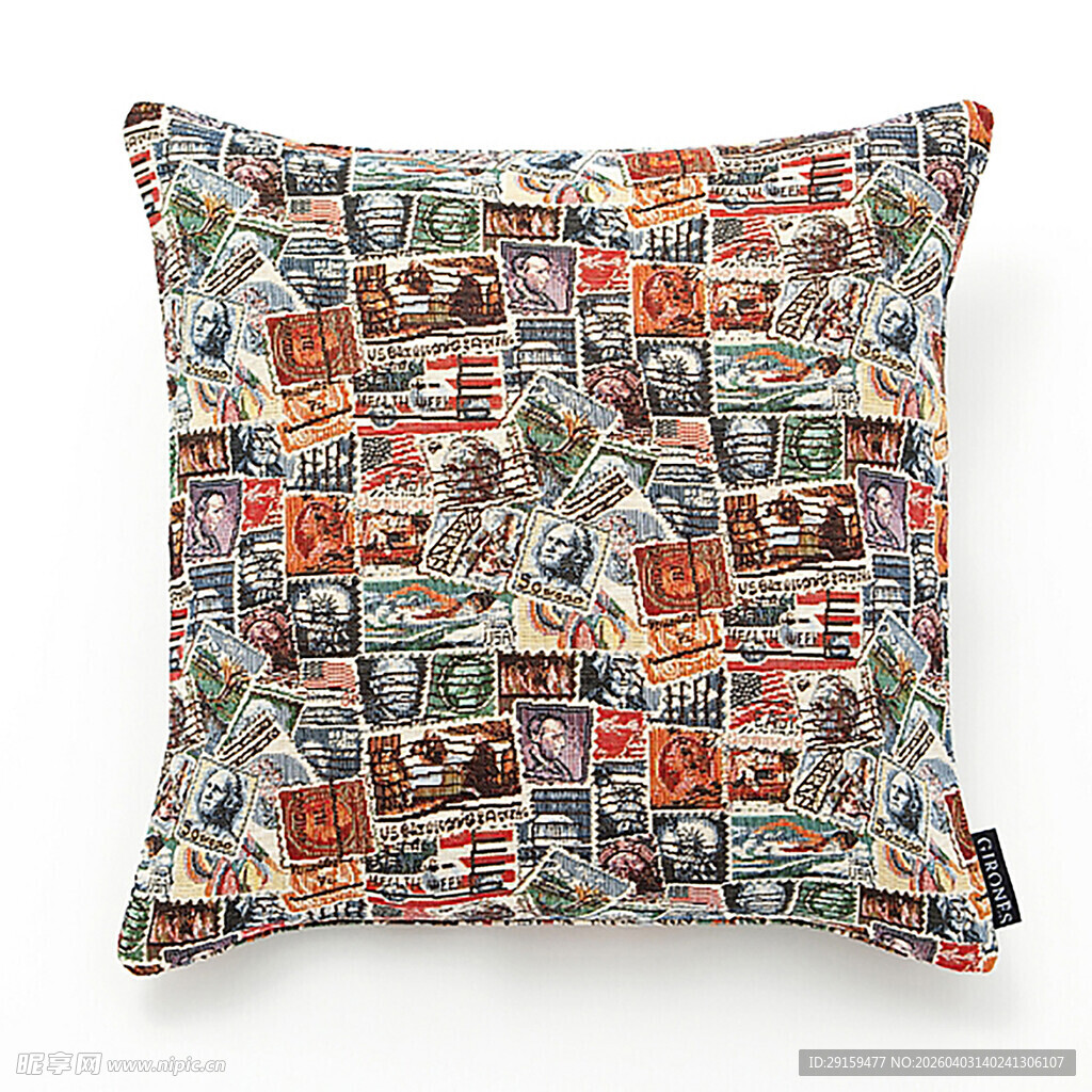 多彩拼贴风抱枕