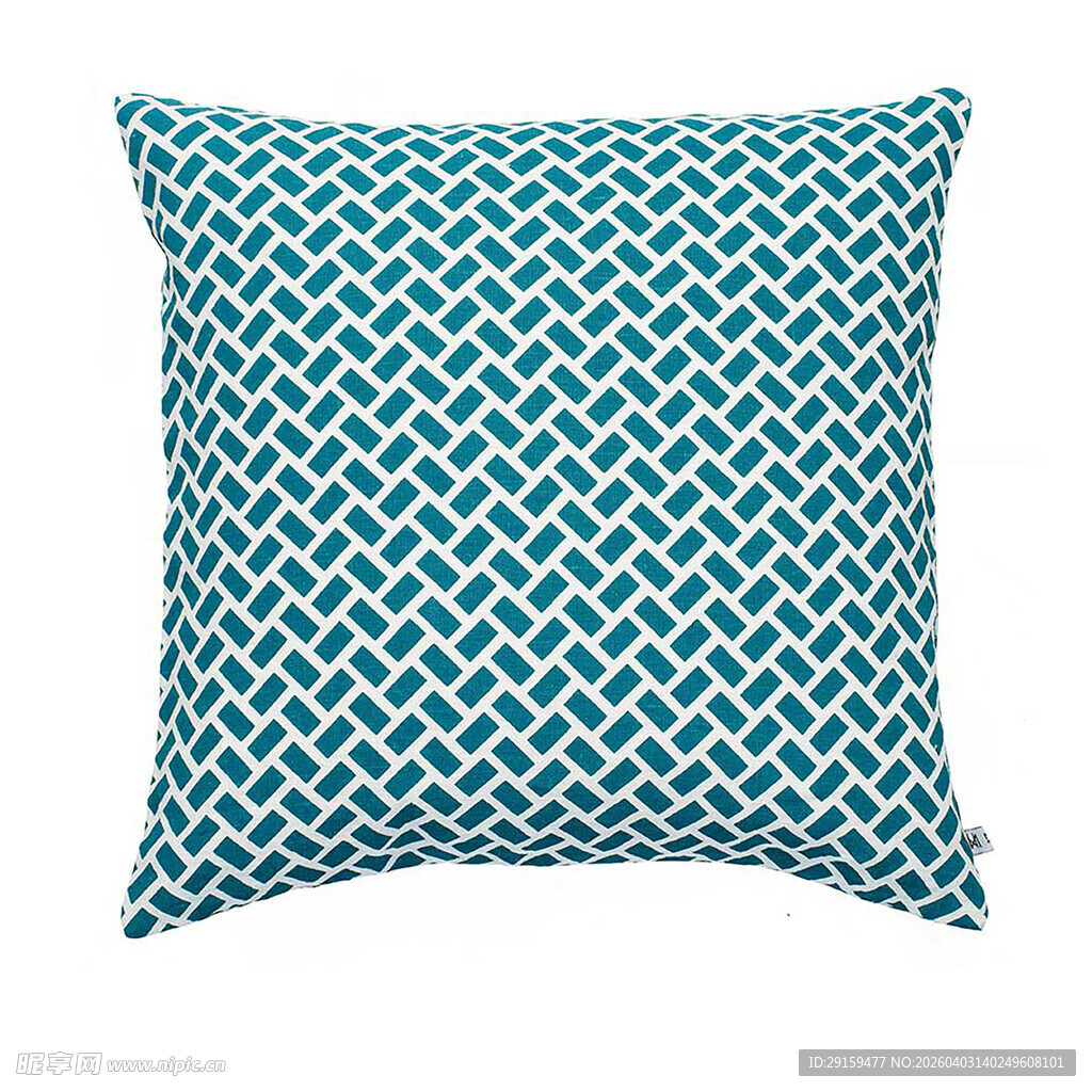 蓝白几何图案抱枕