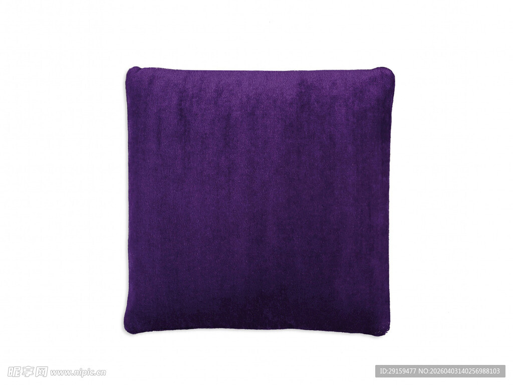 紫色绒面方形抱枕
