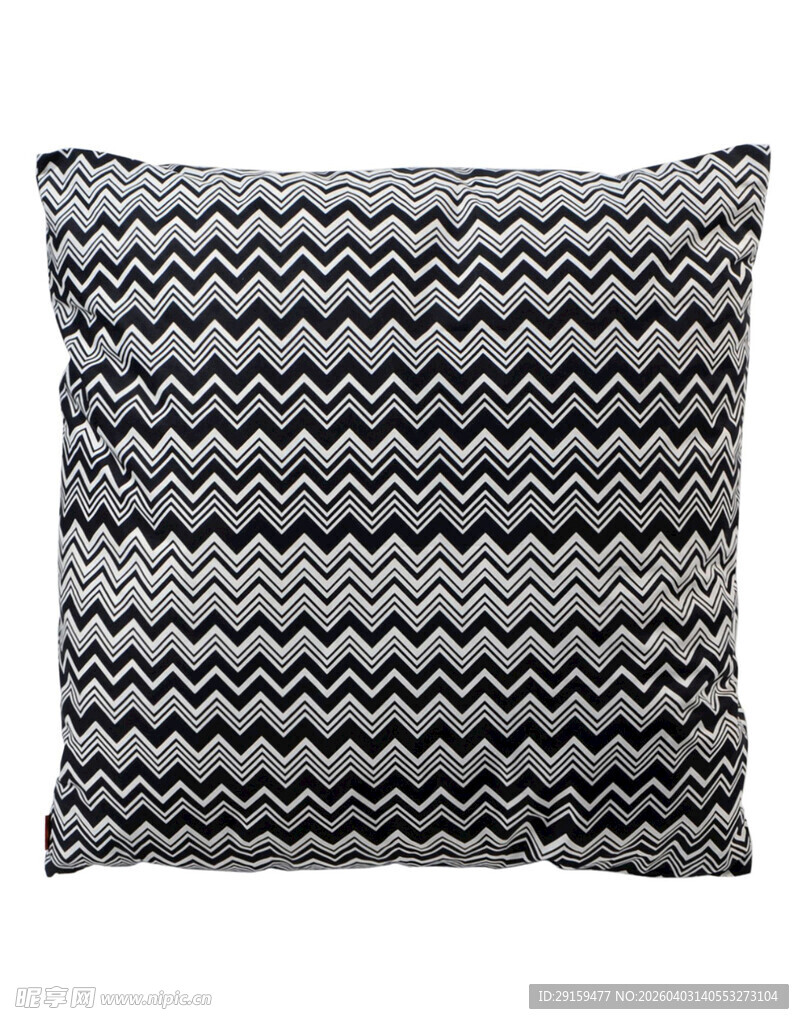 黑白波浪纹抱枕
