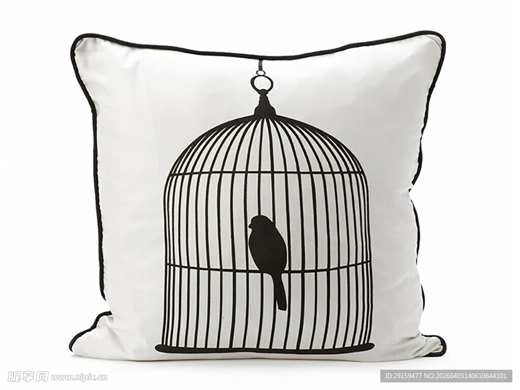 鸟笼图案抱枕